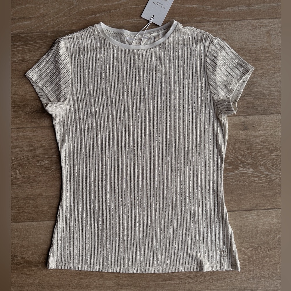Ted Baker London - Brand New White & Gold t-shirt - size 2